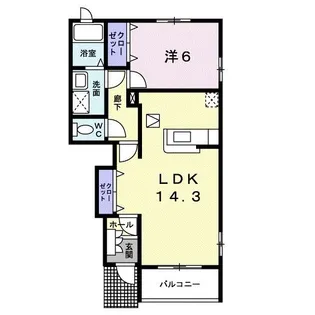 シーザース・パレス・ツバサ B【1階】の間取り