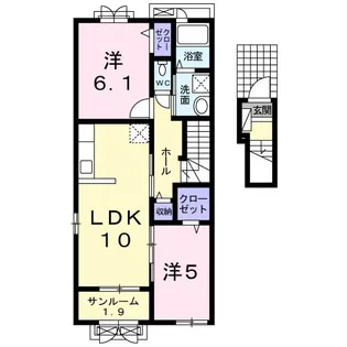 ラ・フォーレS【2階】の間取り