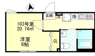スターリング府中【1階】の間取り