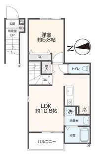 カーサルミエール【2階】の間取り