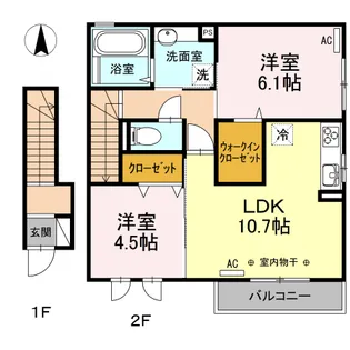 エンソワ III番館【2階】の間取り