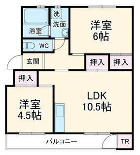 赤坂コーポ 北棟【1階】の間取り