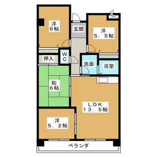 第3グランドハイツ服部【4階】の間取り