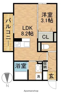 ミラフローレス【3階】の間取り