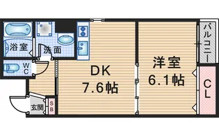 ベリッシモ蛍池【3階】の間取り