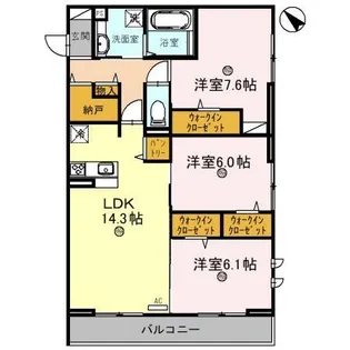 グラン セレーナ オオクボ【3階】の間取り