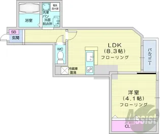 カルフール大通東【5階】の間取り