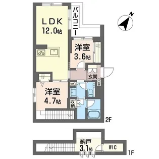 ロワテル【2階】の間取り