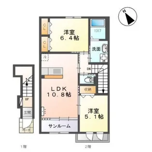 フォレット【2階】の間取り