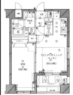 ライジングプレイス浅草参番館【4階】の間取り