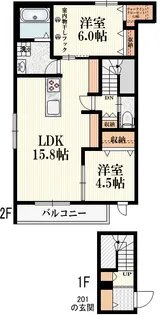 (仮称)万願寺6丁目へーベルメゾン【1階】の間取り