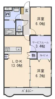 アイリス【3階】の間取り