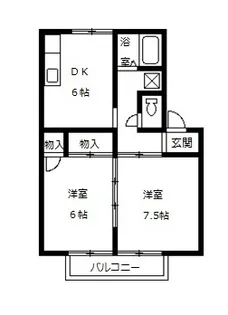 三協ハイツ【1階】の間取り