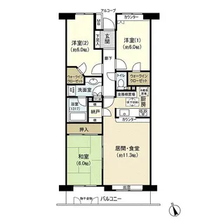 中山パーク・ホームズ丘の街【7階】の間取り
