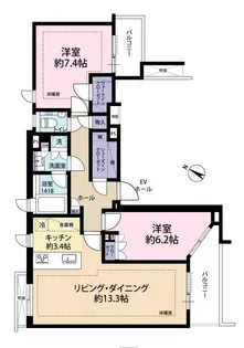 ロイヤルシーズン白金台【4階】の間取り