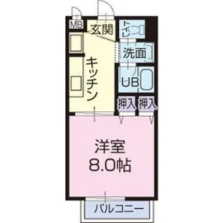 リヴェール浅野【2階】の間取り