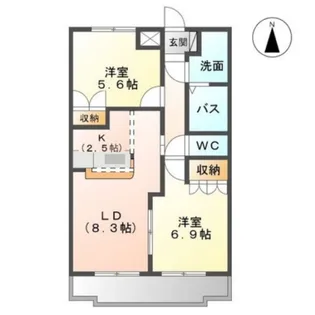 Village Yokoden【2階】の間取り