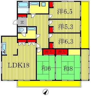 ヴィラ・鎌ヶ谷【8階】の間取り