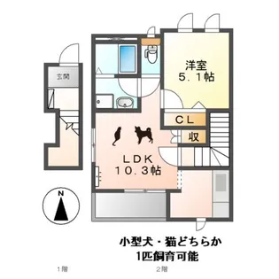 サンシャインKCII【2階】の間取り