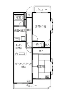 パークハイツ【2階】の間取り