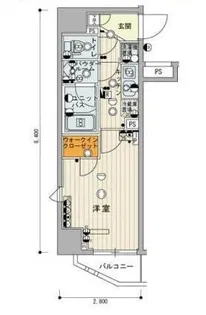 スカイコートルーベンス西早稲田【8階】の間取り
