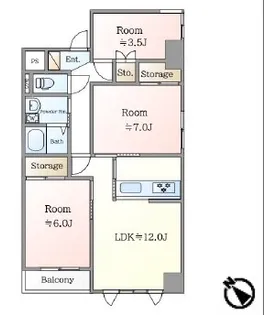 グリーンフォレスト【3階】の間取り