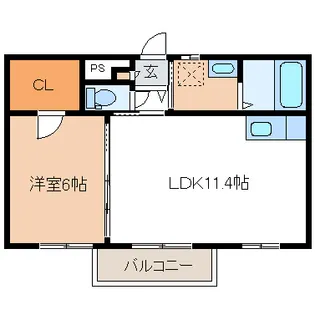 オリエンタルA【1階】の間取り