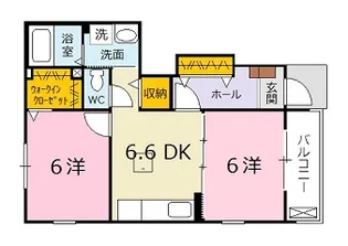 広島県広島市安佐北区亀山9【アパート】の間取り