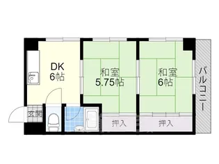 西禁野グリーンハイツ【2階】の間取り