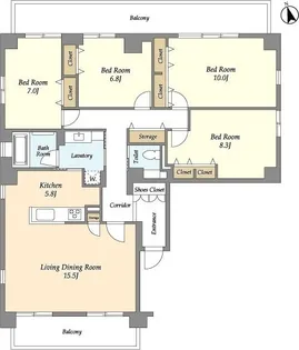 神奈川県川崎市宮前区宮前平2【マンション】の間取り