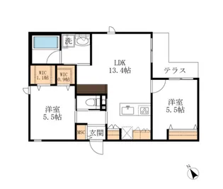 メゾン・ド・ベルヴィル【1階】の間取り