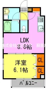 Duo本千葉(デュオホンチバ)【1階】の間取り