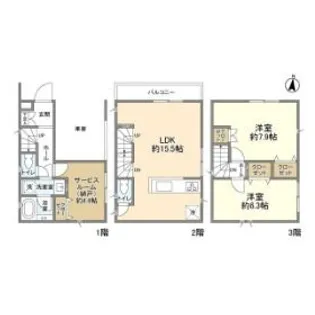 東京都大田区新蒲田3【一戸建】の間取り
