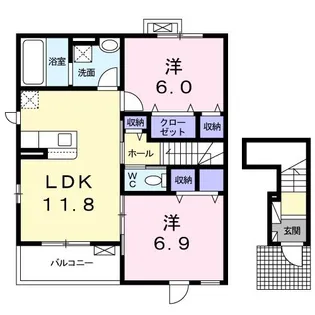 ソリヤード【2階】の間取り