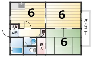 エトワール瓦坂【1階】の間取り