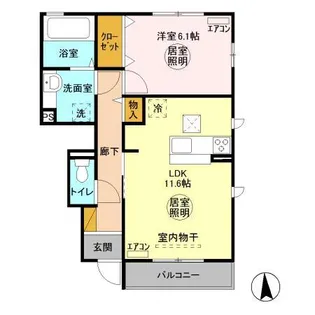 グランライトC【1階】の間取り