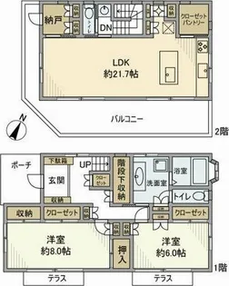 神奈川県藤沢市鵠沼海岸3【一戸建】の間取り