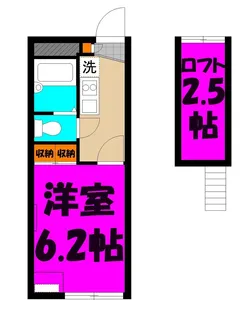 西大袋サンハウス56【1階】の間取り