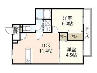 ヘーベルメゾン レ・セーナ【1階】の間取り