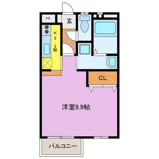 メゾンフェンネル【2階】の間取り