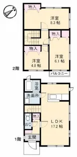 広島県広島市安佐南区長束西3【一戸建】の間取り