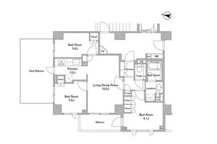 パークハウス三軒茶屋クロスコート【8階】の間取り