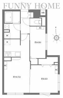東京都世田谷区三軒茶屋1【マンション】の間取り