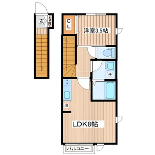 マノアーレ名取駅西A【2階】の間取り