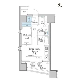 デュオフラッツ池尻大橋【5階】の間取り