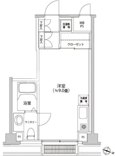 ハンプトン都立大学【4階】の間取り