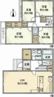 神奈川県大和市深見台3【一戸建】の間取り