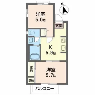 フレグランス逢瀬II【2階】の間取り
