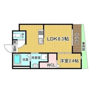 リアコート枚方御殿山SOUTH【1階】の間取り