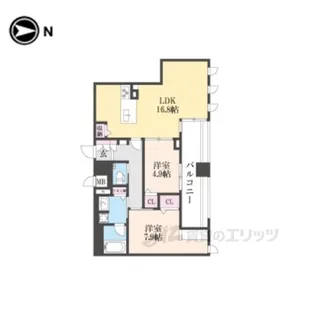 LavienaNara【8階】の間取り